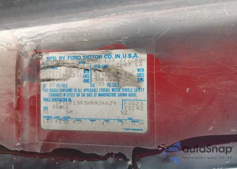 1987 Ford F150 z USA, uszkodzony, nr VIN 1FTCF15N3HKA04629